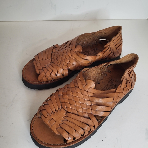 Brand X Shoes - Women's Tan Leather Woven Sandals